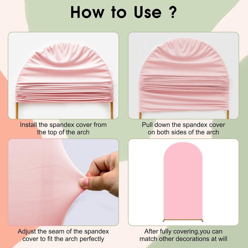 OVRRCSME مجموعة غطاء قوس الزفاف شيارا من 2 - 6 قدم/7.2 قدم، غطاء قوس مزدوج اللون من سباندكس لحفلة عيد ميلاد الأطفال وحفلات الاستقبال (وردي+أزرق) - Image 5